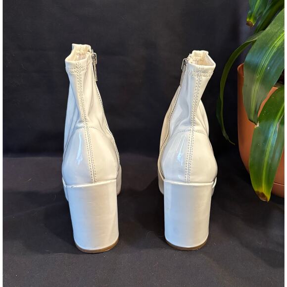 Women’s Steve Madden Taryn Faux Leather White Mid-Calf Boots Booties Shoes, 7 M - Picture 3 of 7